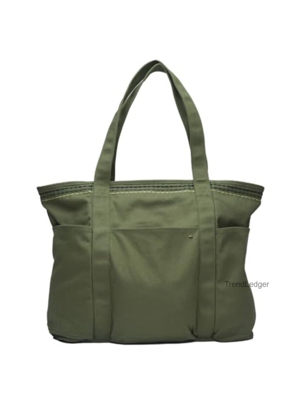 Canvas Tote Bag with Padded Laptop Sleeve, Zipper Closure